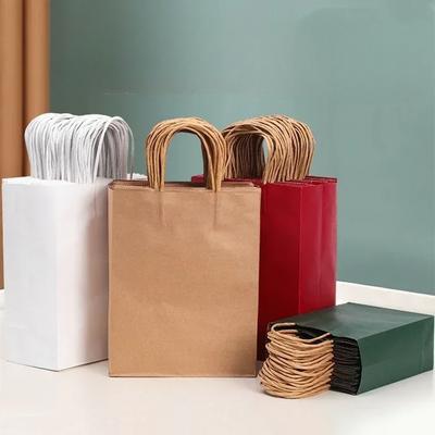 10 stücke Kraft papier Handtasche Milch tee kaffee Takeout Verpackung tasche Backen tasche farbe Starke tragfähigkeit Tragbare taschen