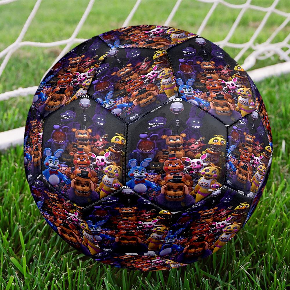Five Nights at Freddy's Print Size 5 Soccer Ball, Standard Match Football for Sports Game and Team Practice, Ideal Gift for Soccer Fans