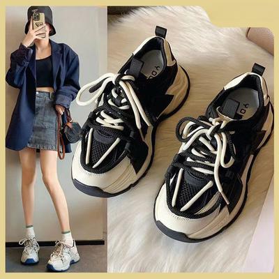 Spring and Autumn New Dad Shoes Women's Thick Bottom Increased Leisure All-Match Student Small Sneaker Women's Ins Fashion