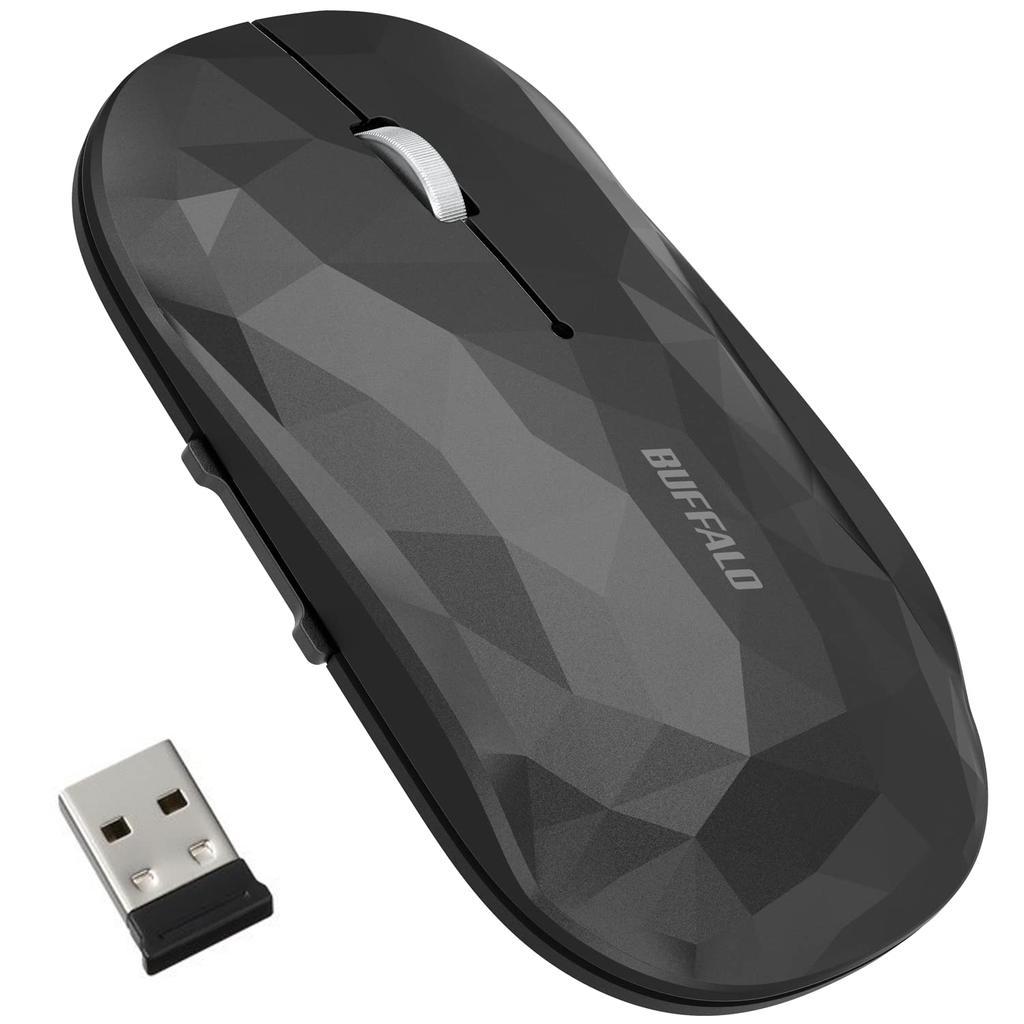 Buffalo Wireless Mobile Mouse Receiver Included FLEXUS Thin and Lightweight 5 Buttons Buttons Wireless Quiet BlueLED MIL Standard Compliant dpi