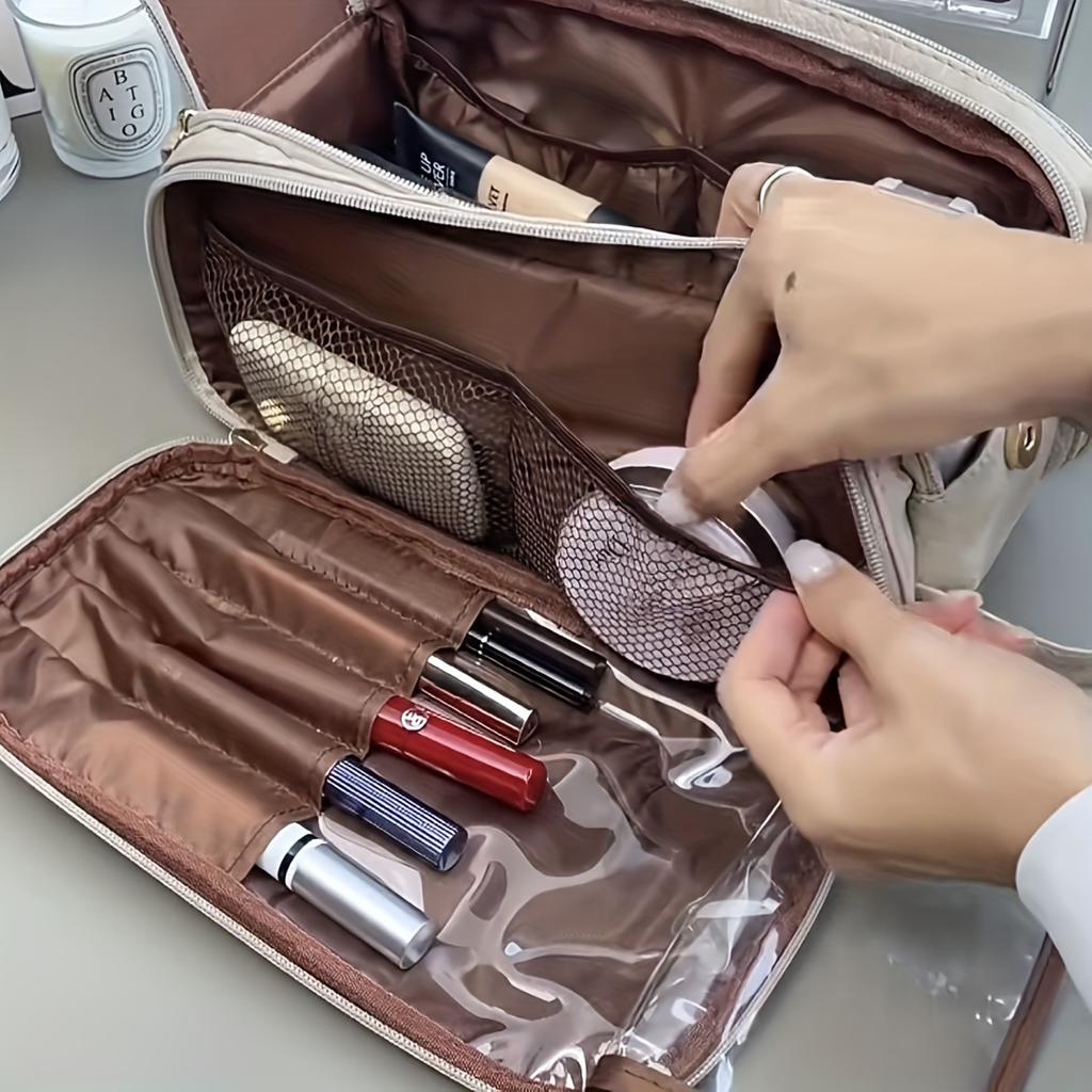 Neue multifunktionale Make-up-Tasche für Frauen aus PU-Leder mit großer Kapazität, tragbare Reisetasche für Make-up-Pinsel, Toilettenartikel