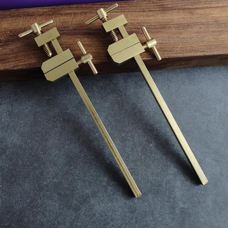 

2Pcs Woodworking Japanese-style Wood Clamp, Brass Parallel Clamp Fast Fixed Clip Auxiliary Fixture Splicing Board Positioning