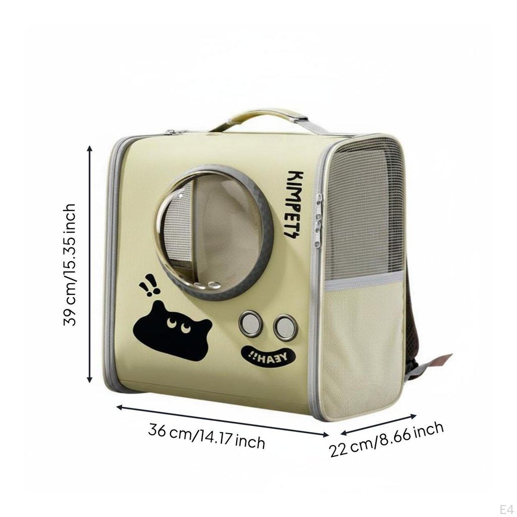 Breathable Cat Backpack Large Capacity Travel Lightweight for Outdoor Gray S