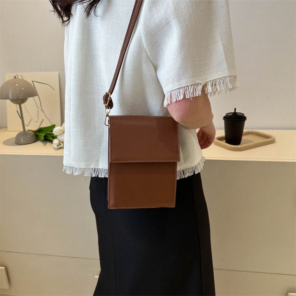 Simple Crossbody Tote Bag PU Leather Mini Phone Bag Ins Small Shoulder Bag  Women