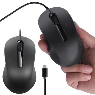3D Wired Mouse USB-C Gaming Mouse 1000DPI Optical Gamer Mouse for PC/Laptop/Desktop