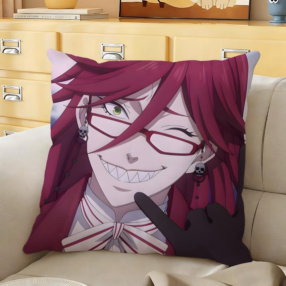 

BBlack Anime BButler Cushion Cover Soft Durable Reversible Pillow Cover Home Car MultiScene Daily Comfort Pillowcase 30X30cm
