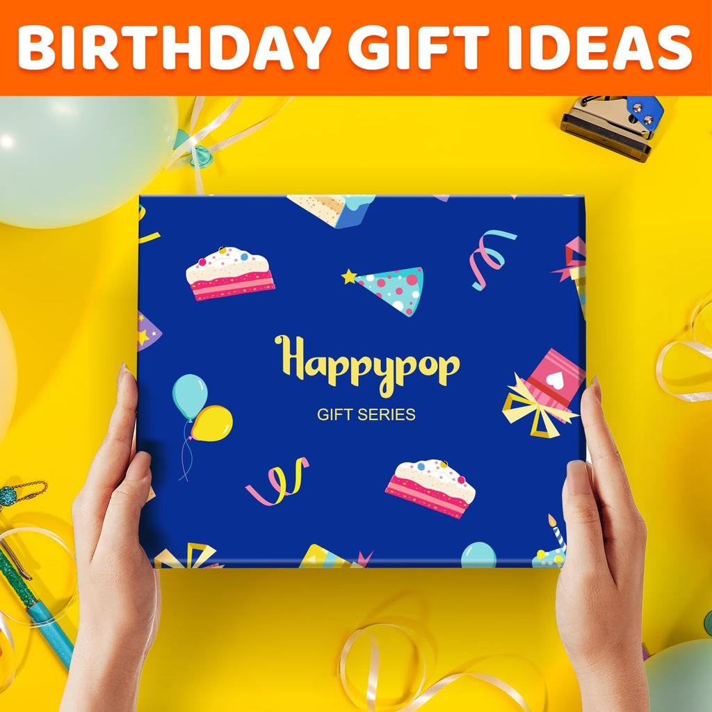 HAPPYPOP 6-13 Years Old Birthday Gifts - Presents for Girls Boys, Socks with Greeting Card