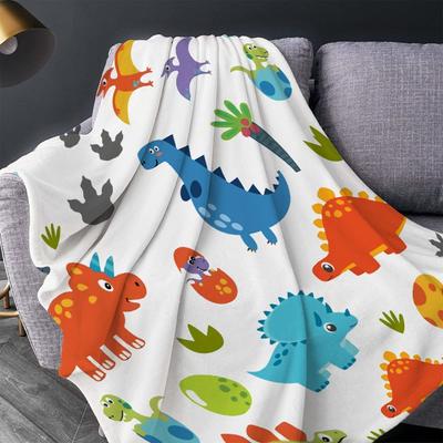 Dinosaur Blanket for Boys Kids Cartoon Dino Soft Plush Toddler Throw Blanket Cute Print Travel Blankets for Girls Sofa Bed