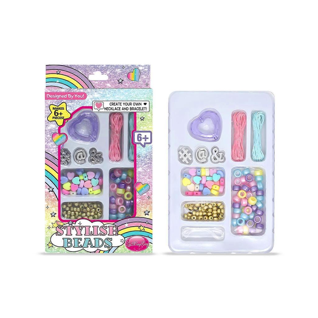 Children's Diy Rainbow Beaded Bracelet Set, Cultivating Skills And Creativity. Rainbow Beaded Bracelet Handicraft Toy