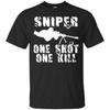 Un tir, un mort. T-shirt Sniper 100% Coton Col Rond Manches Courtes Été Décontracté T-shirt Homme Streetwear - Coton d'Été pour Homme...