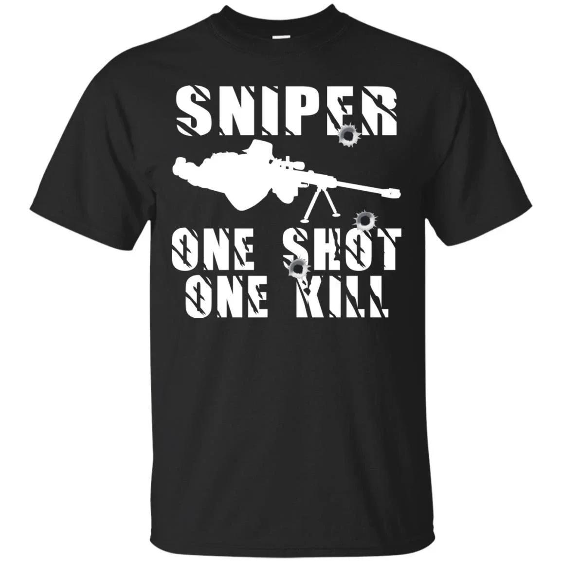 

One Shot One Kill. Sniper T-Shirt 100% Cotton O-Neck Short Sleeve Summer Casual Mens T-shirt Streetwear - Men s Summer Cotton... 5XL різнокольоровий