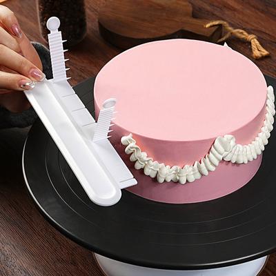 Bolo Curvo Arranjo de Flores Auxílio Fondant Bolo Bordas Marcador com Escala Graduada Prática Sobremesa Decoração Ferramenta