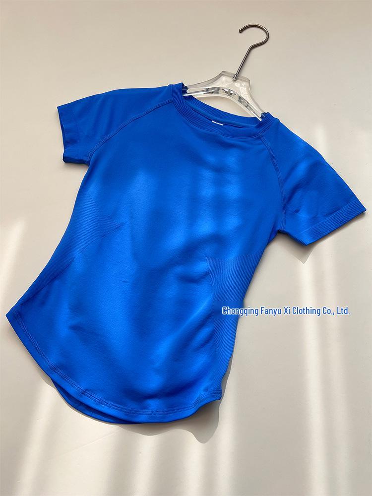 DFYNE Damen nahtloses hoch elastisches feuchtigkeitsableitendes kurzärmeliges Sport-T-Shirt