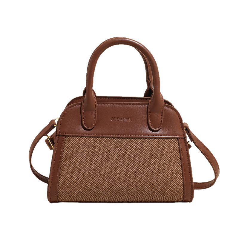 Korean casual handbag women's 2025 new fashionable foreign texture messenger bag splicing niche design saddle bag