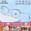 CLLOIO New Design Trendy Geometric Frame Reading Office Glasses Women Blue Light Filter Myopia Progressive Prescription Eyeware