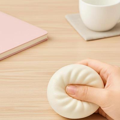 Slow Rebound  Simulation Steamed Bun Toy 1Pcs PU Stress Relief Squeeze Fidget Toy for Home Office Desk Decor