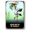 Never Give Up on Yourself Retro Metal Sign 8x12 Inch Vintage Tin Plaque Inspirational Wall Decor for Home Bar Coffee Shop Office