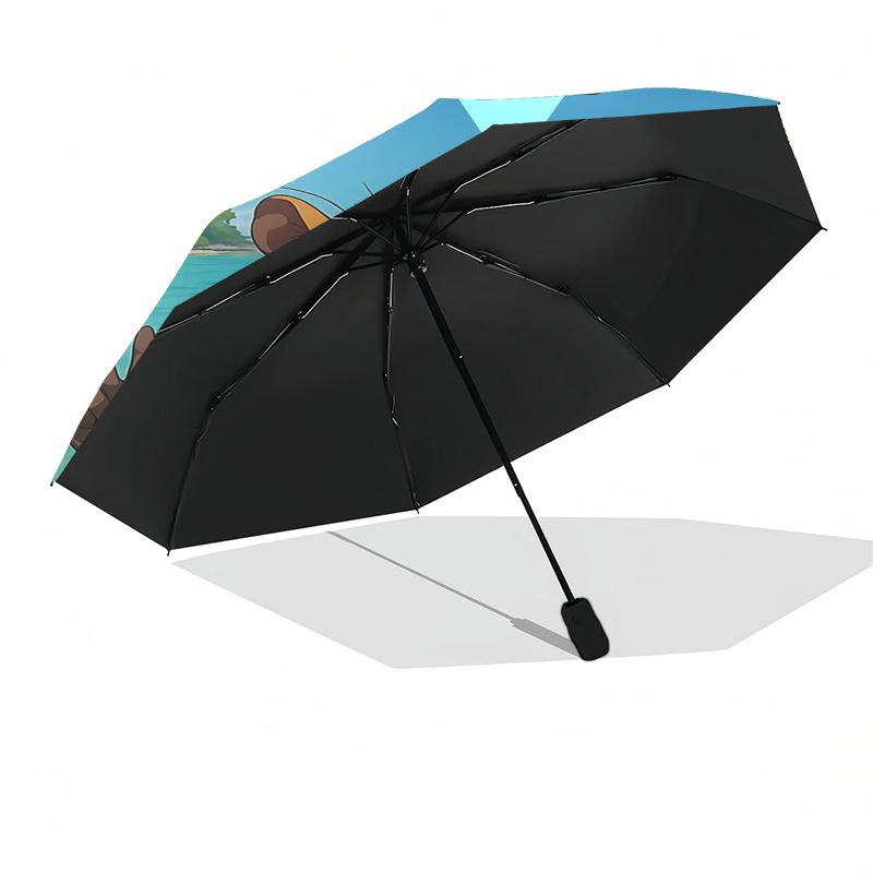 Capybara Themed Travel Umbrella-8 Ribs Automatic Opening and Closing, Portable Folding Design, Compact and Stylish Umbrella Suitable for Out