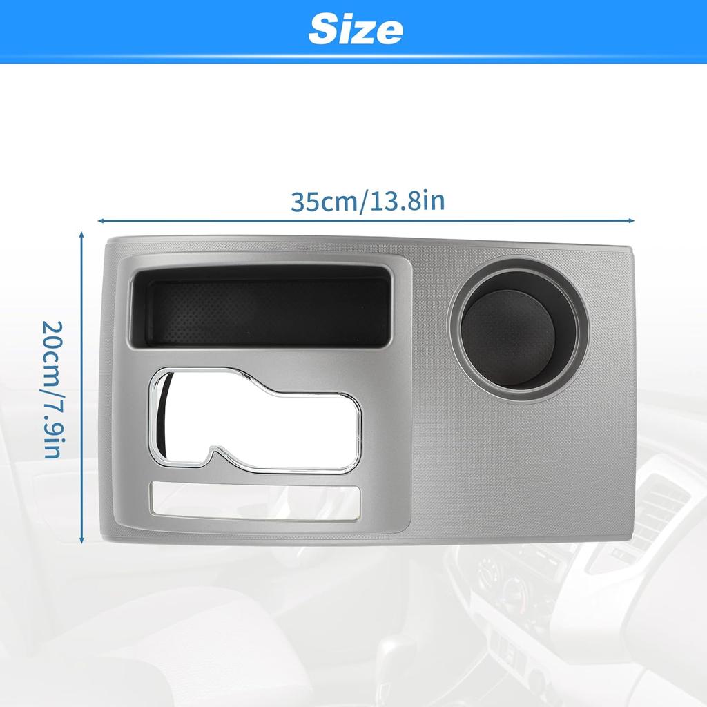 No.58822AD010 Center Console Gear Shifter Bezel Shift Panel Cover Cup Holder for Toyota Tacoma 2005-2015 Silver Tone Interior Trim