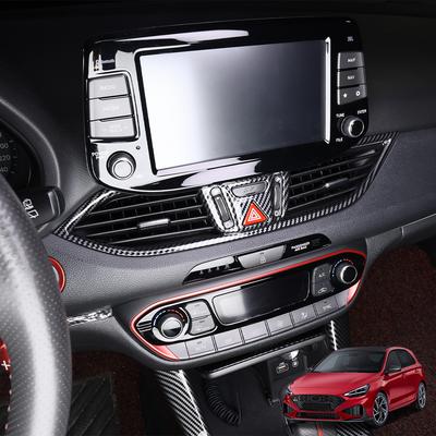 Carbon Fiber Dashboard Middle Air Condtioner Vent Cover Trim For Hyundai I30/I30 N 2017-2026 Car Interior Accessories LHD/RHD
