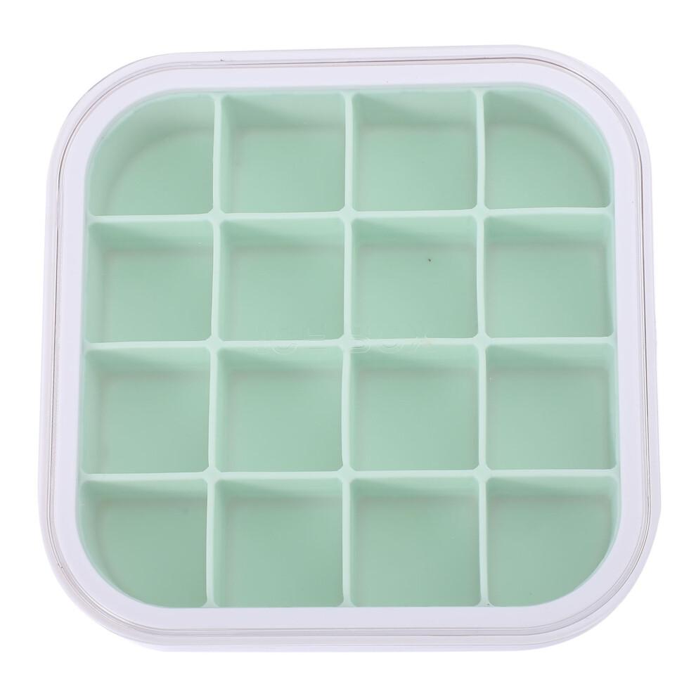 2Pcs 16 Grid Silicone Ice Cube Mold With Lid