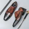 Fashion New Men Pointed Mixed Patchwork Casual Dress Homecoming Brogues Shoes Designers Male Formal Oxfords Wedding Footwear
