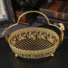 Metal Carrying Basket Iron Art Pastry Tray Light Luxury Fruit Basket  Cake