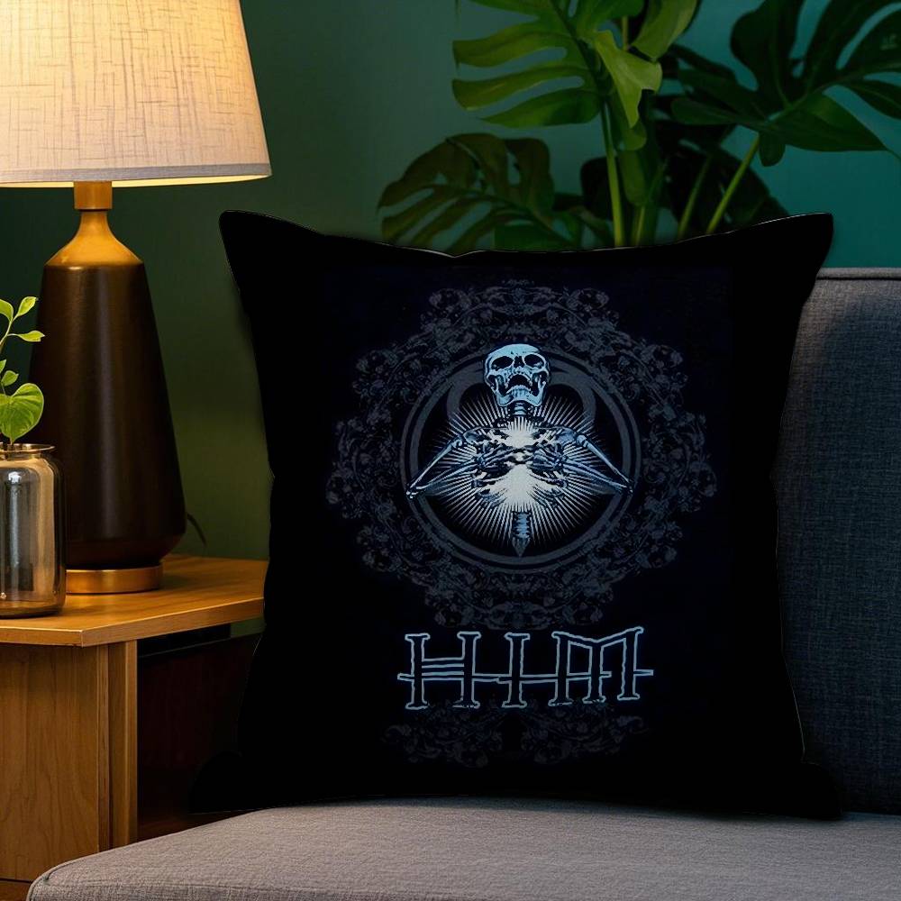 H-Him Ornate Heartagram Pillow Case Home Double-sided Printing Short Plush Colorfast Microfiber Cushion Cover