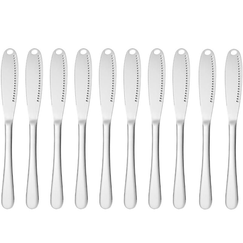 Butter knife hole, cheese dessert knife professional stainless steel jam knife tableware, toast wipe, cream bread, kitchen tools
