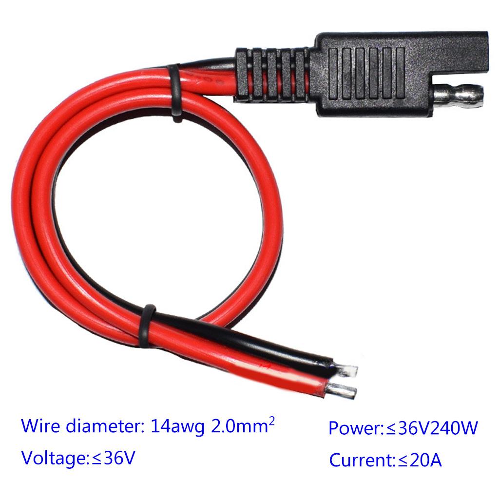 Cable for DC Extension Cord 14AWG-Wire Harness Quick Connect Disconnect SAE Connector for Solar Automotive Battery Truck