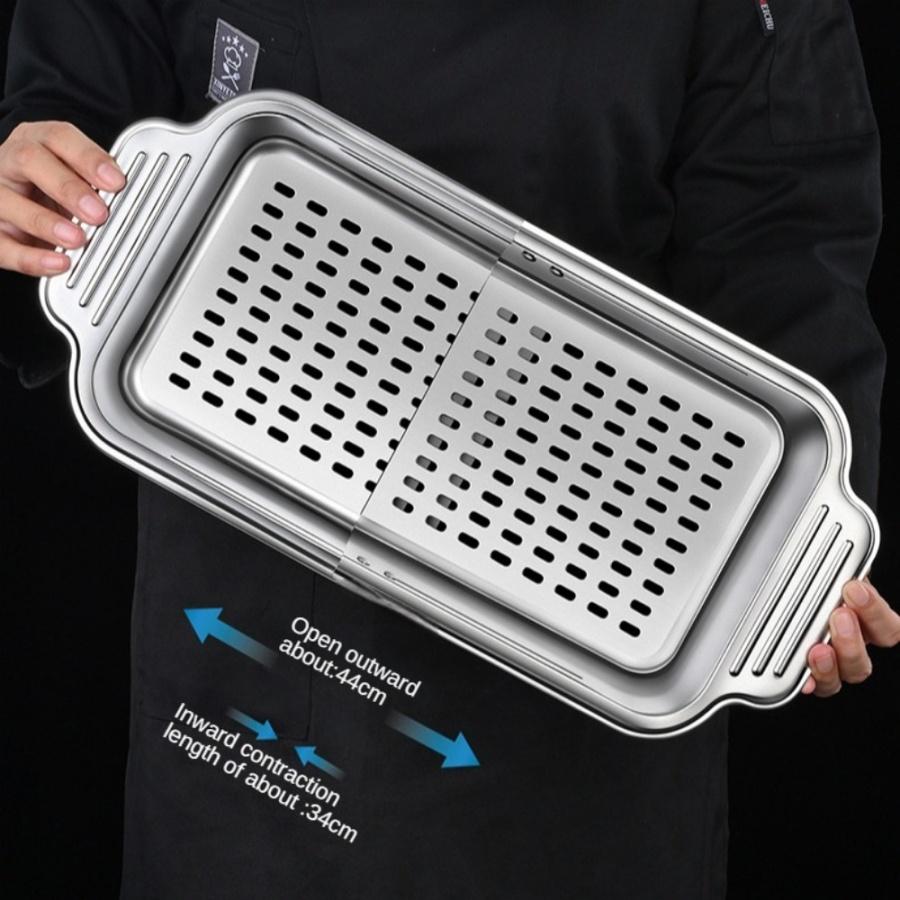 Kitchen Sink Drain Basket Drying Rack Hanging Sink Soap Sponge Holder Stainless Steel Retractable Drain Basket
