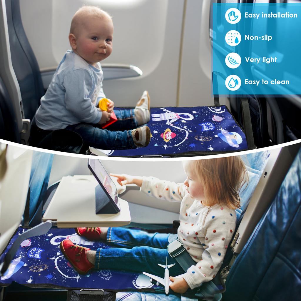 Kids Airplane Footrest Portable Kids Airplane Seat Extender Colorful Airplane Foot Hammock Breathable Toddler Airplane Bed