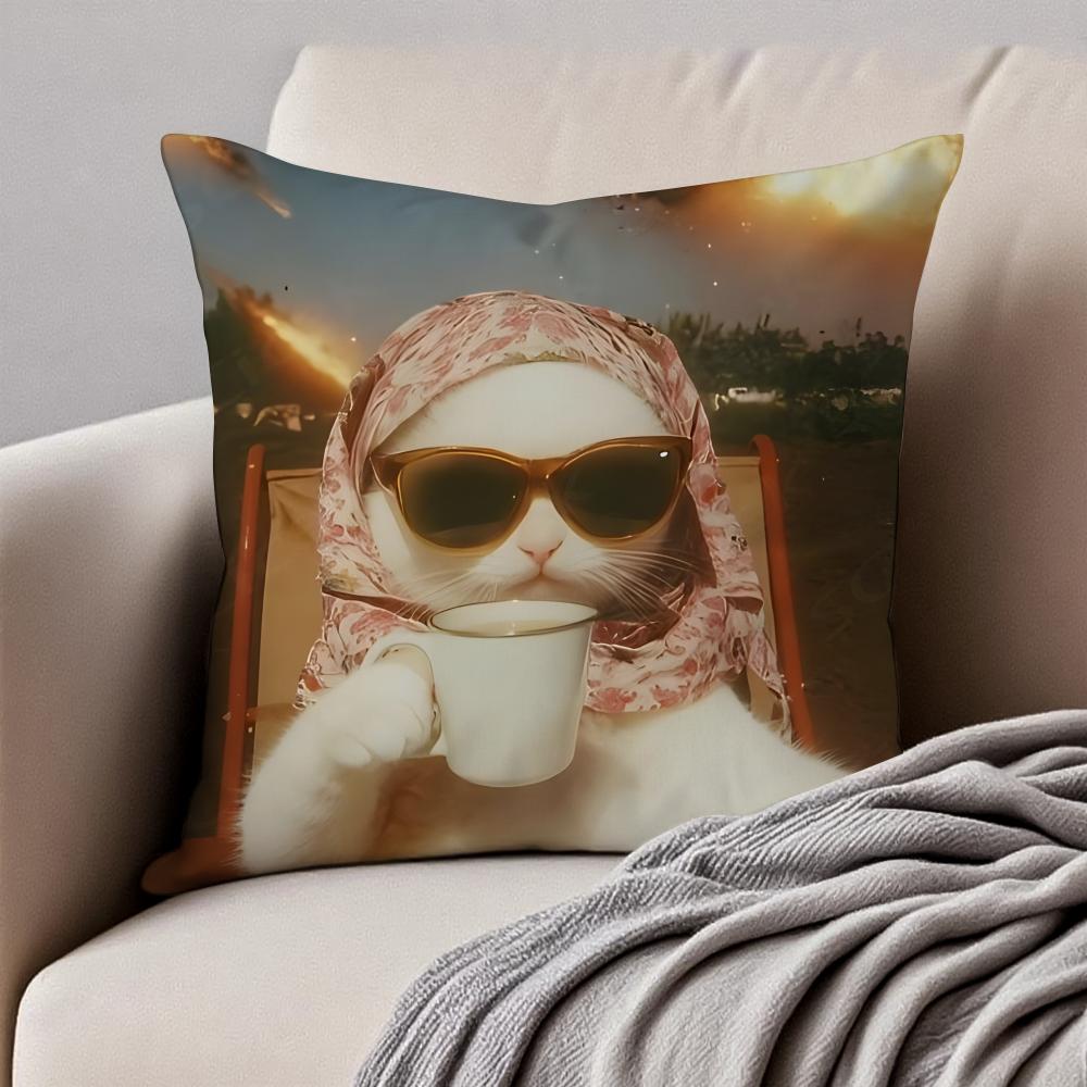 Interesting Animals Funny Cushion Cover Pillowcase Antidustmite Invisible Zipper Short Plush Sofa Cushion
