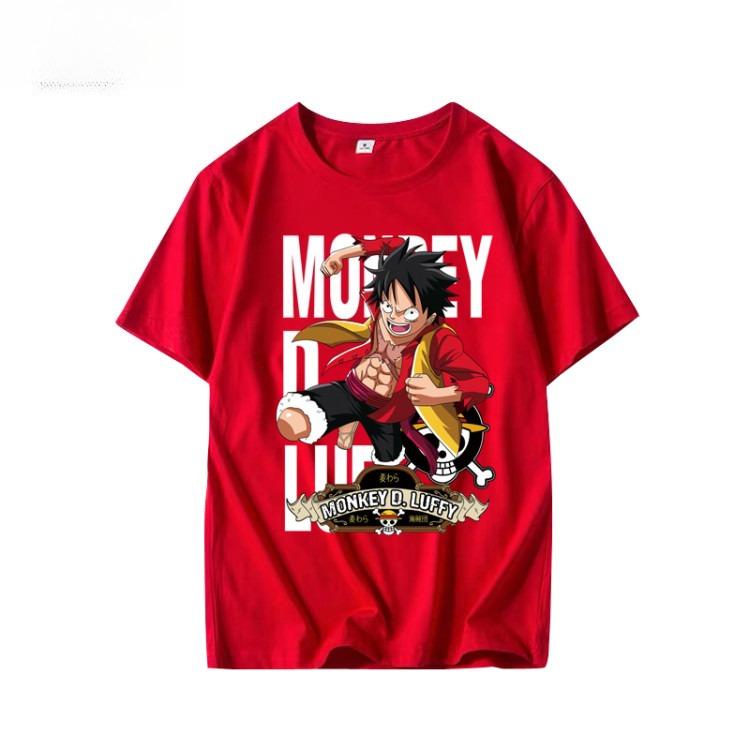 One Piece Printed Shortsleeved Tshirt Pure Cotton Mens Luffy and One Piece Collaboration Clothes Solon Kaido