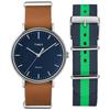 Timex Fairfield Blue Dial Leather Strap Men's Watch Gift Set TWG016300