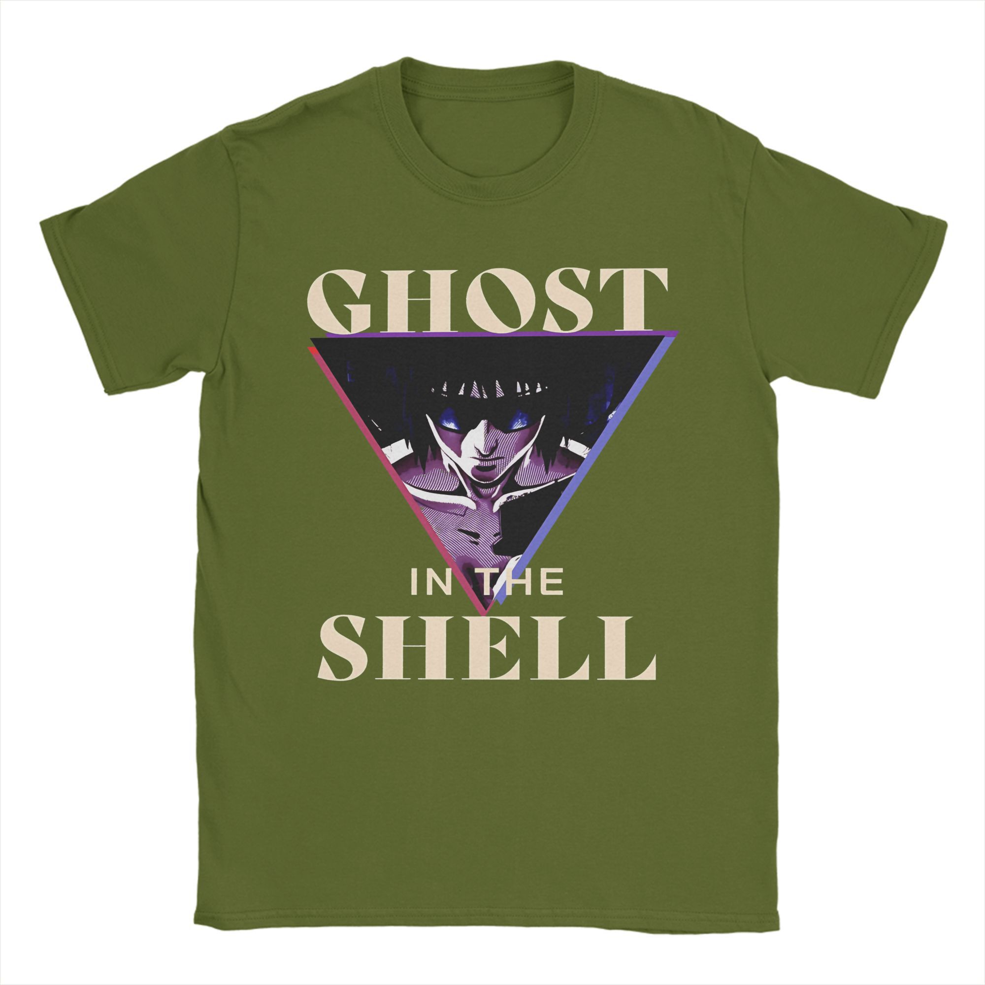 

Ghost in the Shell T Shirt Summer Popular T-Shirts Men Pure Cotton O Neck Oversize Top Tees Short-Sleeved Vintage Tshirt 4XL