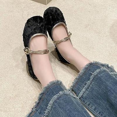 Fashion Mary Jane Low Heel Elegant Shoes for Women Slip-on Gothic Round Toe Japanese Style Lolita Quick Delivery Vacation 39 Woman Flats