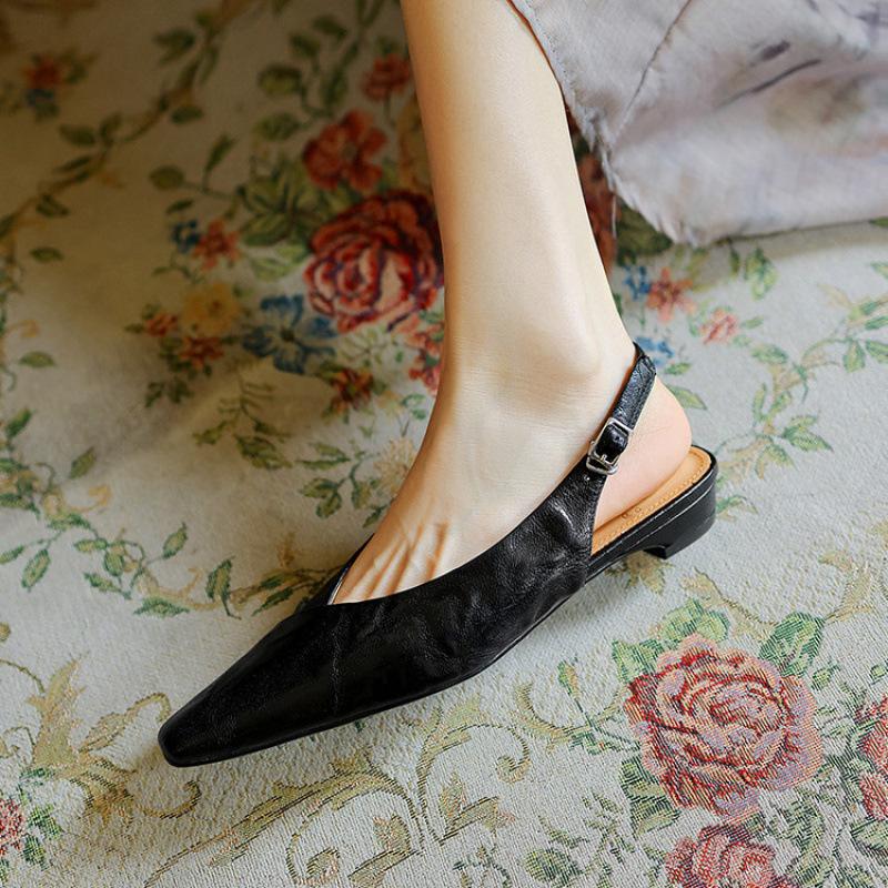 

New bag head sandals genuine leather Korean version large size shoes summer empty sandals women s beef tendons comfortable soft sole women s shoes po 40 чёрный