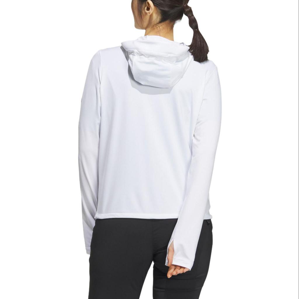 Adidas Solid Color Sports Hoodie Long Sleeve Breathable Sun Protection Women tops White IU1269