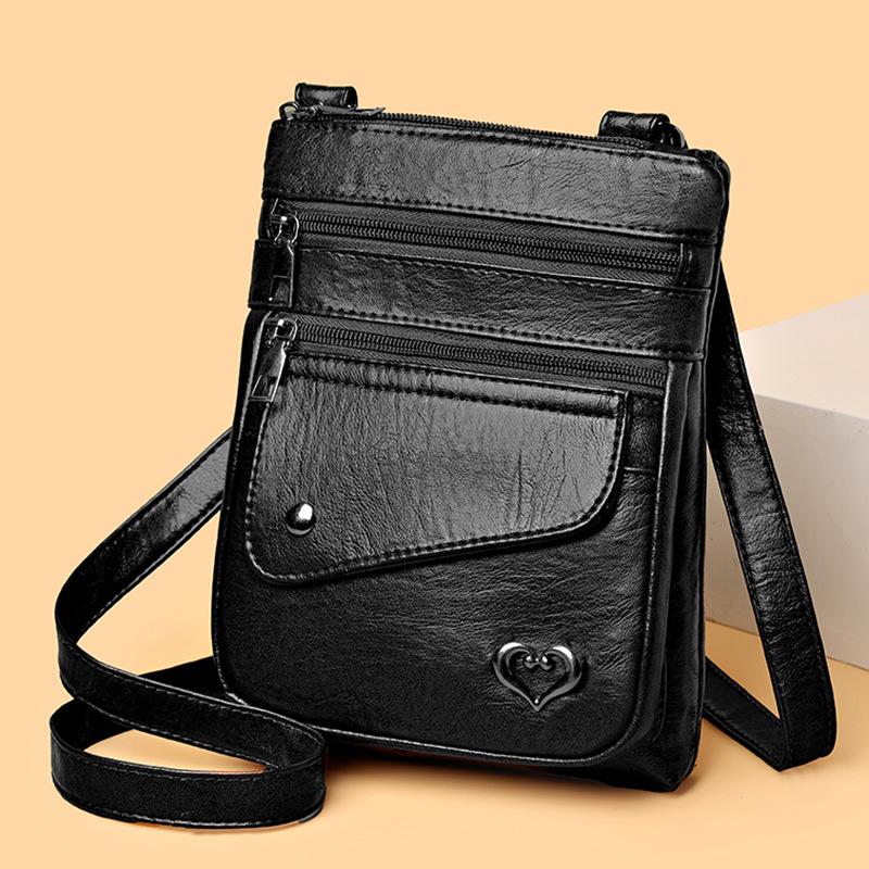 Fashionable Retro Soft Leather Women's Bag, Single Shoulder Bag, Simple Cross-body Style, Small Wallet