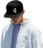 Skeleton Skateboarder Graphic Black Flat Bill Snapback Hat Adult Outdoor Adjustable Baseball Cap