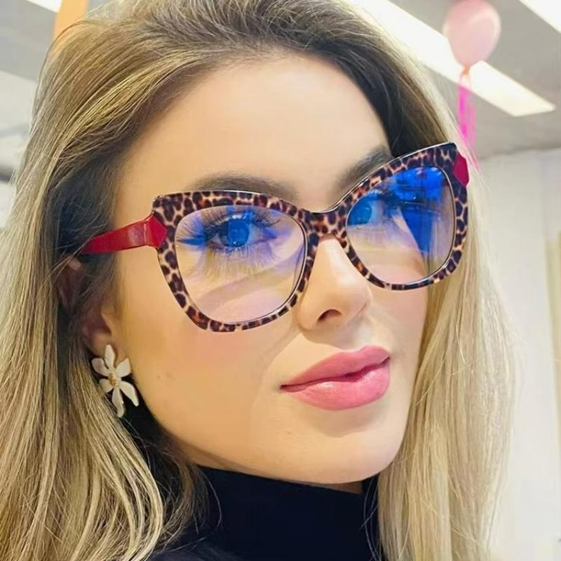 Color Matching Cat's Eye Personalized Women's Fashion Sunglasses Transparent Lenses Daily Leisure and Vacation Accessories