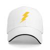 Lightning Bolt Logo Black Baseball Cap with Yellow Strike Design for Unisex and Women Casual Streetwear Fashion Accessory