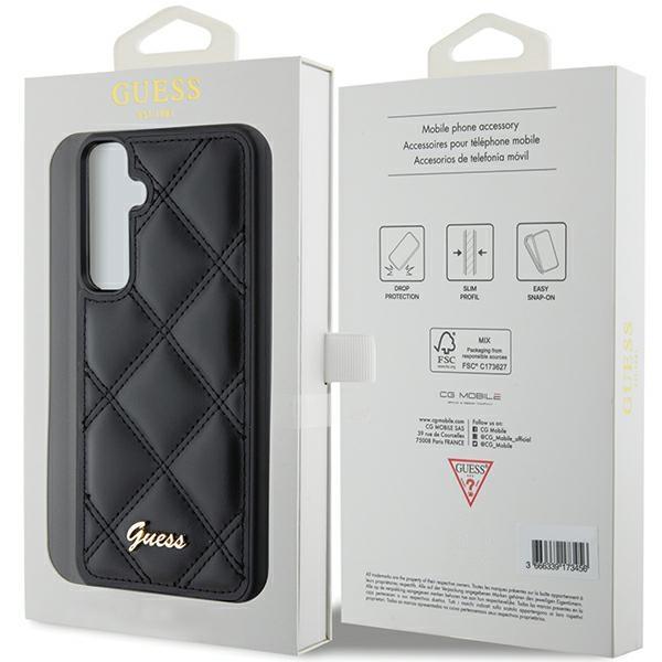 Guess Guhcs23Fepsqsqsk S23 Fe S711Czarny/Black Hardcase Pikowane Metalowe Logo