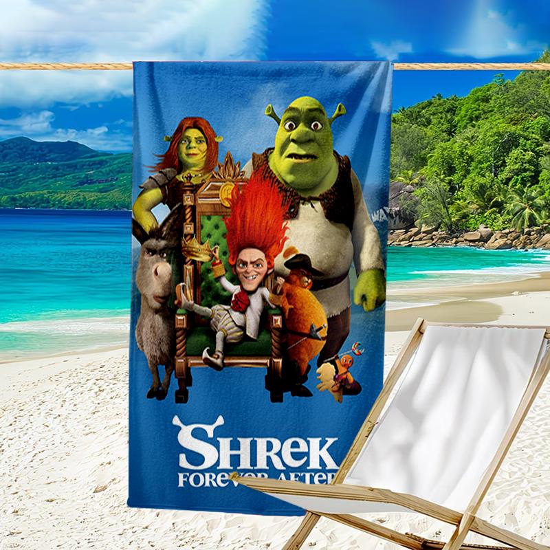 Ultra-weiches Strandtuch mit Shrek-Thema, ideal für Pool - Camping, Tauchen - Perfekter Reisebegleiter, Lebendiges Strandtuch.