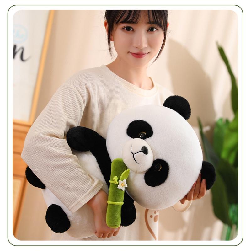 Cute Panda Plush Toy Stuffed Animal Doll Bamboo Shoot Flower Bear Gift For Girls And Kids