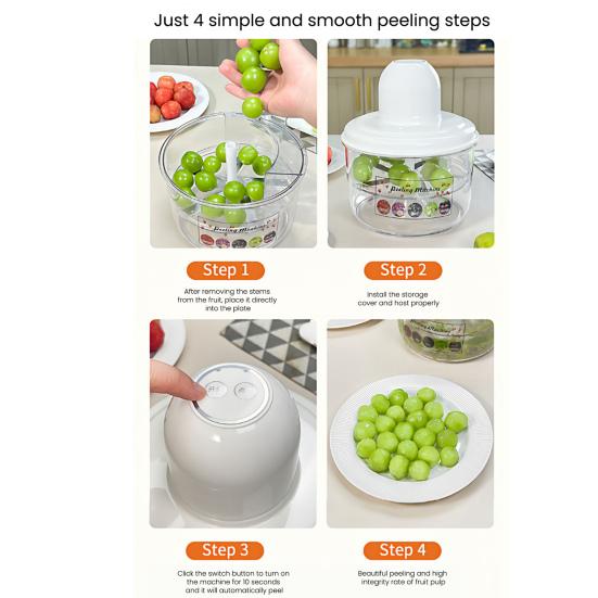 Automatic Peeling Machine Electric Portable Garlic Peeler Fruit Skin Remover Machines for Grapes Tomato Cherry