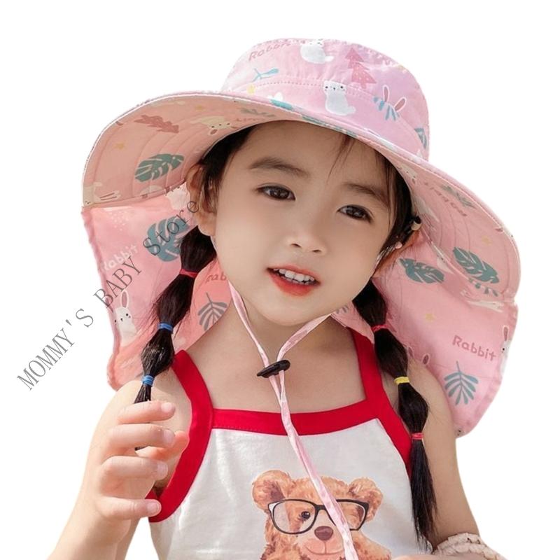

H3CD Baby Bonnet Outdoor Sun Hat Soft Acrylic Foldable Travel Essential Headwear For Toddlers рожевий