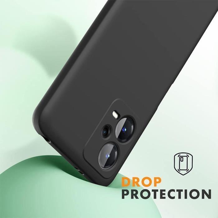 Coque - E.F.CONNECTION - Pour Xiaomi Redmi Note 12 5G - Silicone Liquide - Noir - Protection d'écran Verres Trempés