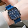 1pc- Fashion Roma Dial Women Watches Square Quartz Watch Casual Silicone Band Wristwatch